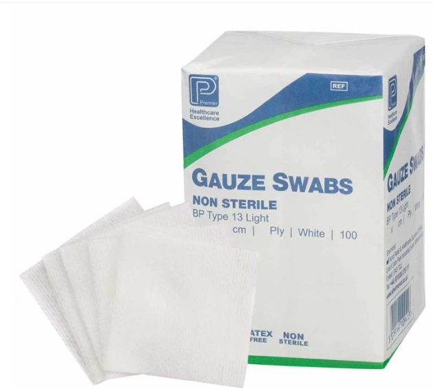 Premier Non Sterile Gauze Swabs 8Ply